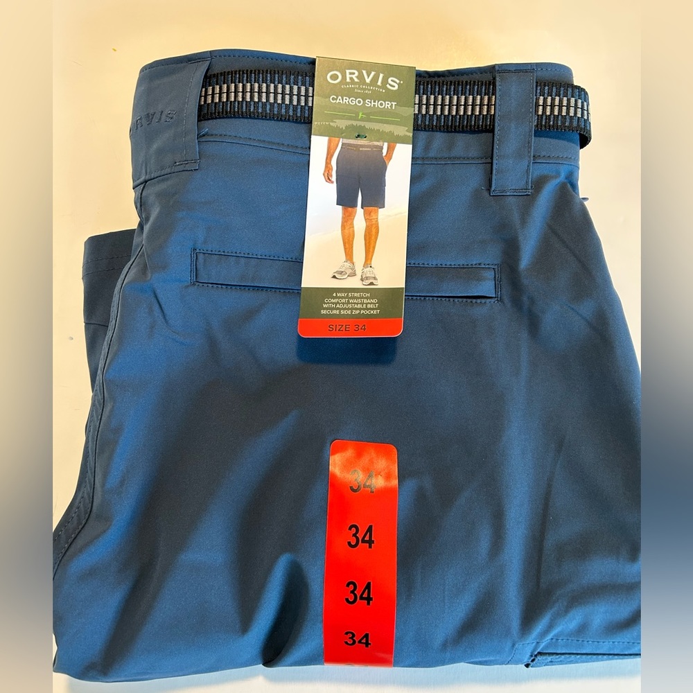 Orvis Mens Cargo Short Blue 34” - Picture 2 of 4